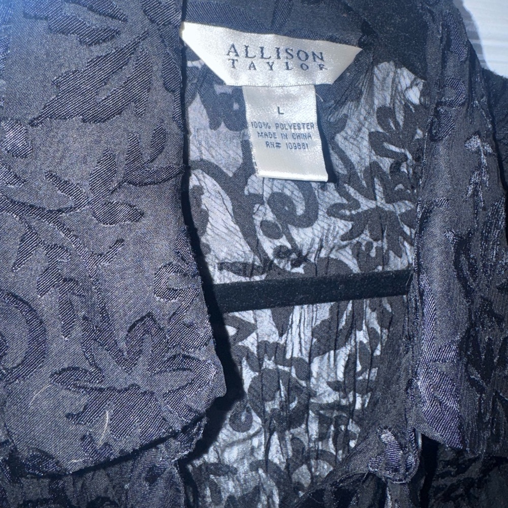 Allison Taylor Black Floral Blouse